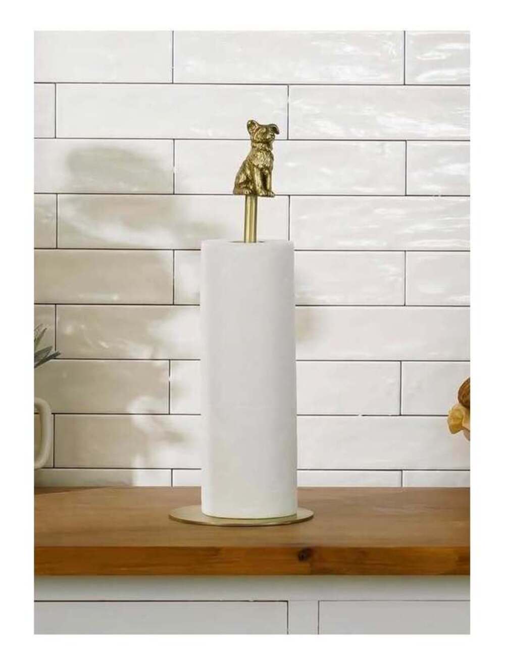 Golden Dog Paper Towel Holder, Decorative Kitchen Accent - New in Box